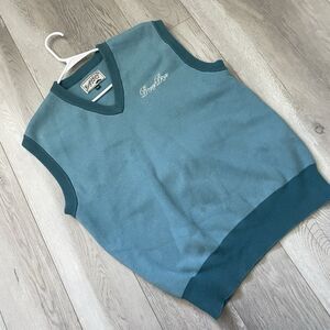Bogey Boys Vest v neck sleeveless sweater knit womens blue (medium) golf preppy